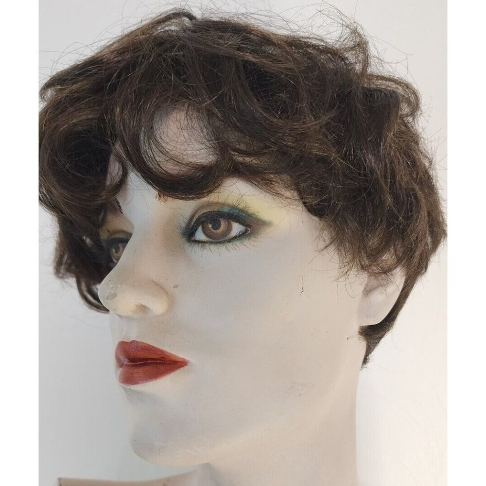 Paula Young Joy A3269 Brunette Short Wavy Bangs Wig Fun Casual Curl